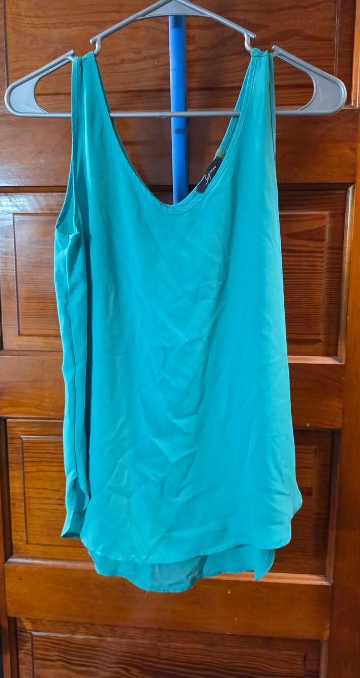 Soprano Women’s Small Teal Tank Top Y2K Style Dressy Sleeveless Blouse